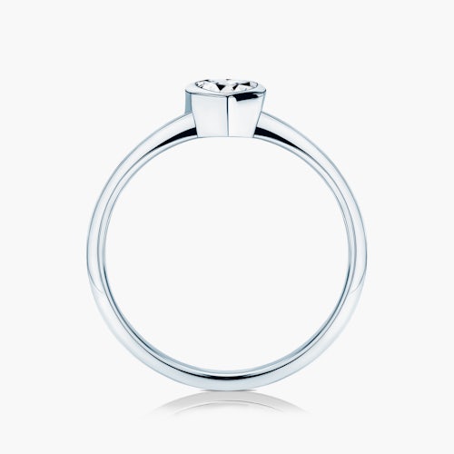 Pierścionek zaręczynowy Pure: białe złoto, diament w szlifie serce